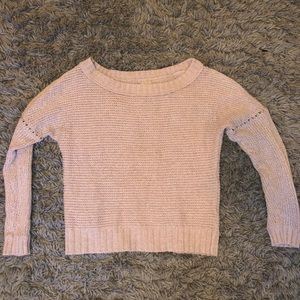 Baby pink off the shoulder sweater